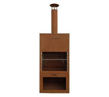 Westmann Stahl Grillkamin Feuerstelle | Rost | 70x41x229 cm 