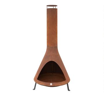 Westmann Stahl Gartenkamin Terrassenofen | Rost | 70x70x160 cm 