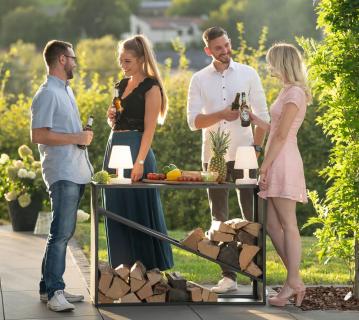 Stahl Kaminholzregal Hugo | Schwarz | 115x35x80 cm 