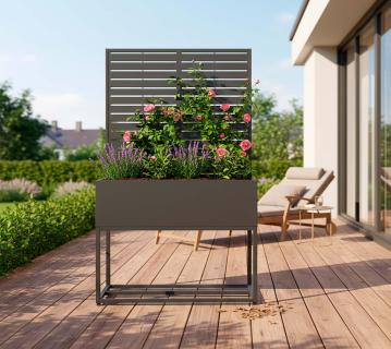 Westmann Dekora 4 | Metall Pflanzkasten mit Rankgitter | Anthrazit 