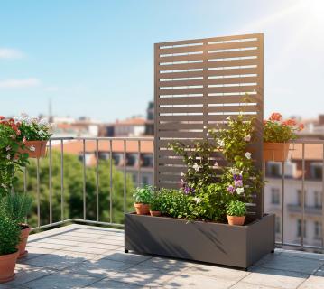 Westmann Dekora 6 | Metall Pflanzkasten mit Rankgitter | Anthrazit 