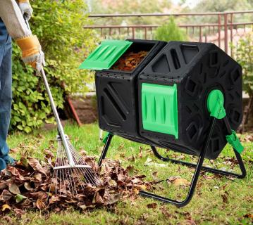 Westmann Kunststoff Trommelkomposter Humus-Duo | 2er Komposter | 120 L | 60x74x67 cm 