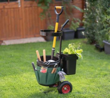 B-WARE Westmann Metall Gartentrolley Universal | Schwarz/Grün | 40x56x104 cm 