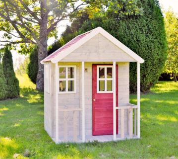 Wendi Toys Holz Spielhaus Fuchs | Natur | 120x120x155 cm 