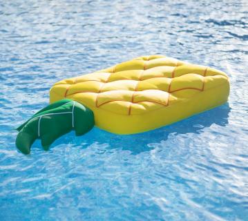 Westmann Stoff Schwimminsel Ananas | Gelb | 68x130x13 cm 
