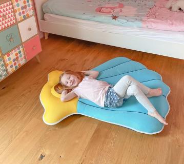 Westmann Stoff Sitzsack Muschel blau 120x105 cm 