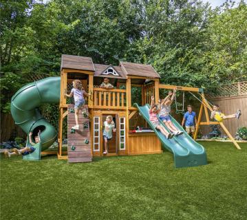 Zwerkules Bolzo | Spielturm mit Rutschen und Schaukel | Holz  