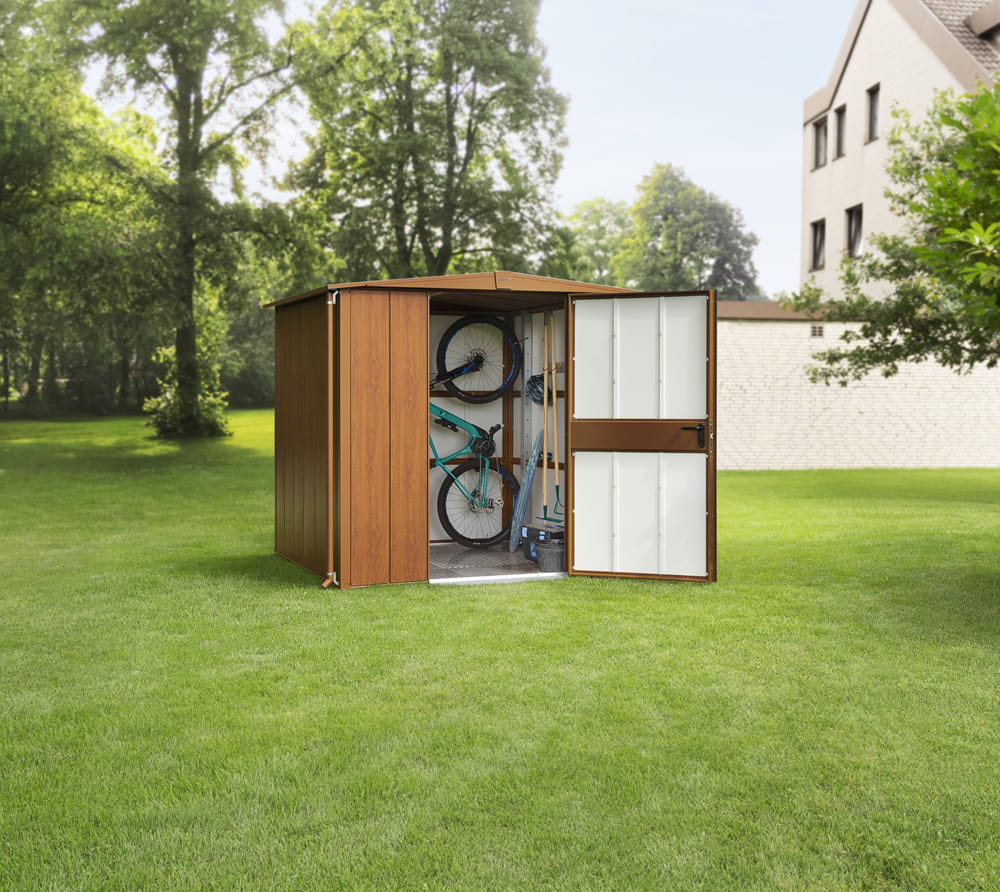 Hörmann Metall Gerätehaus Berry Modern Satteldach Silber