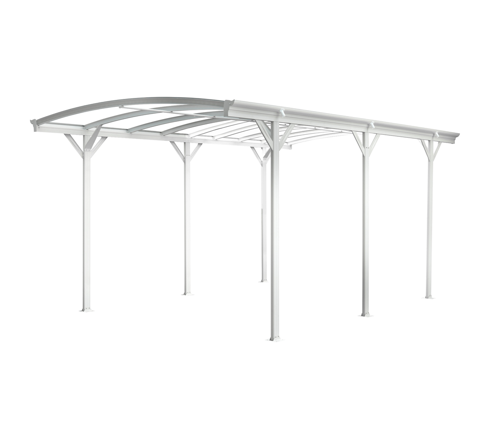 Westmann Aluminium Runddach Carport Stockholm Weiss 3x6 M