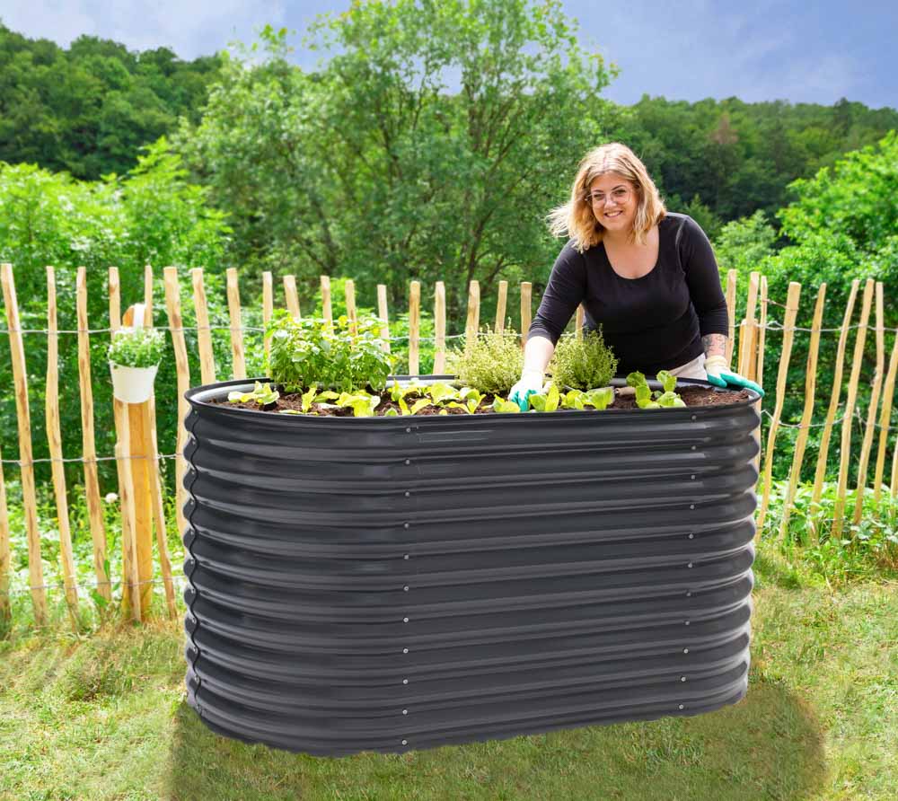 Westmann Metall Hochbeet Gartenbeet Grow Faster anthrazit 160x80x82 cm