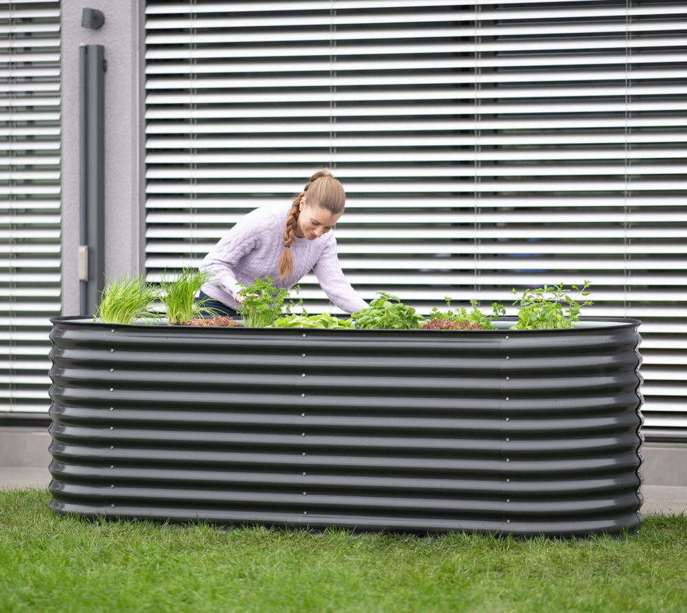 Westmann Metall Hochbeet Gartenbeet Grow Faster anthrazit 240x80x82 cm