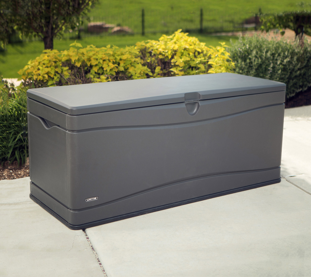 Lifetime Kunststoff Kissen Aufbewahrungsbox 495 Liter, Carbongrau, 61x153x68 cm