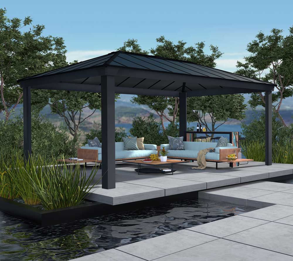 Palram Aluminium Gazebo Pavillon Dallas 6100, 612x364 cm | mygardenhome