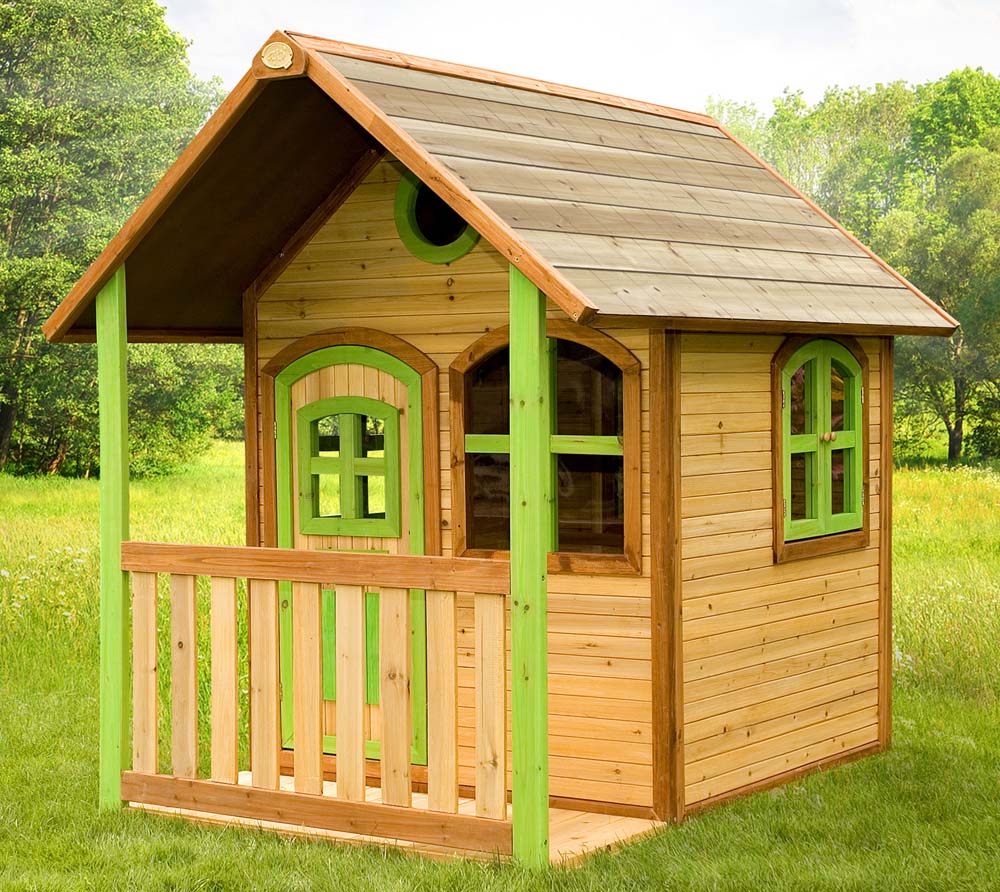 Axi Holz Kinderspielhaus Alex inkl. Veranda & Fenster | Natur | 172x118x174  cm | mygardenhome