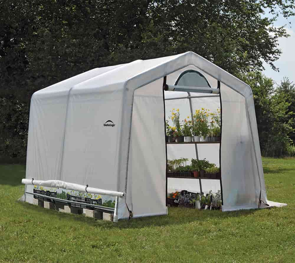 ShelterLogic Foliengewächshaus | Weiß | 300x300x249 cm | mygardenhome