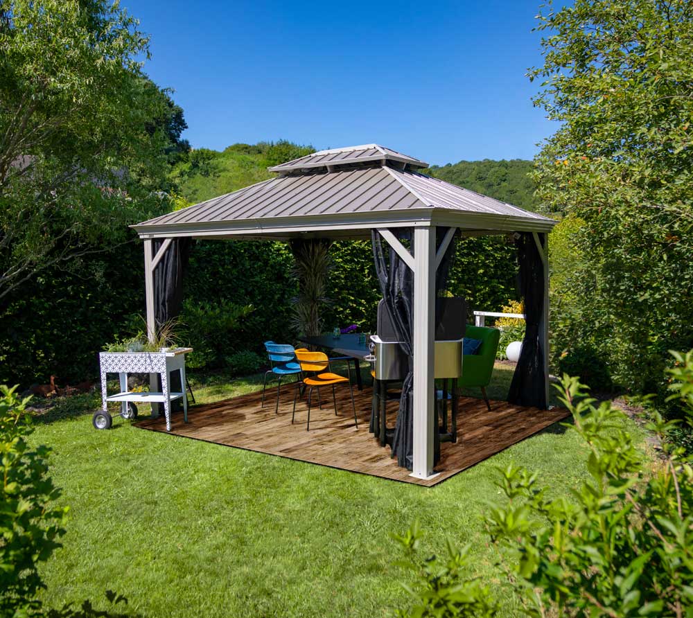 Sojag Aluminium Pavillon Gazebo Messina Champagner 10x12 Inkl