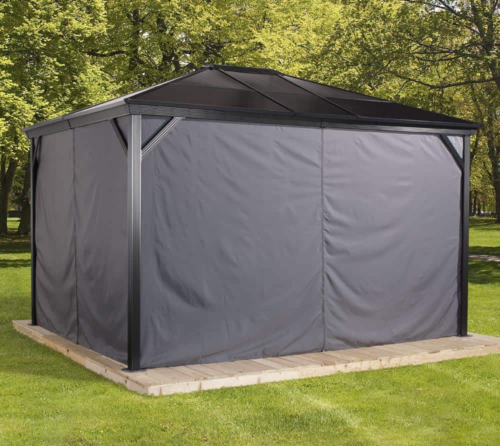Sojag Pavillon Verona 10x14 Vorhange Seitenteile Dunkelgrau