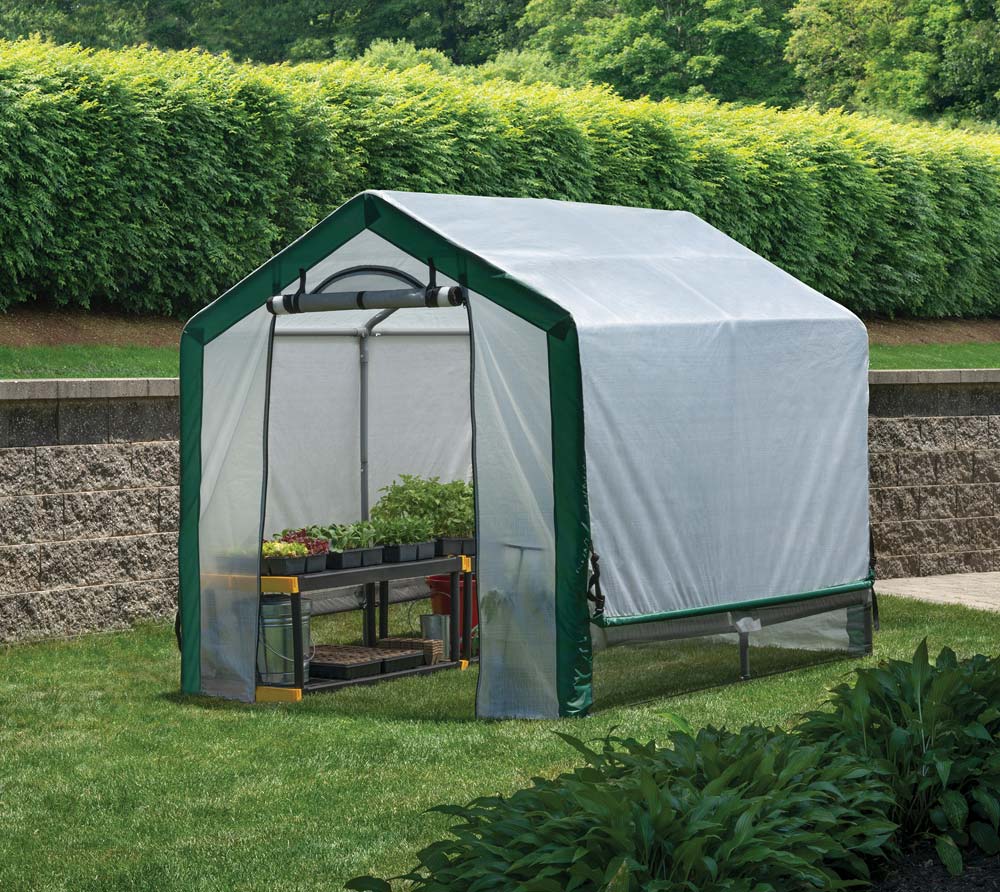 ShelterLogic Foliengewächshaus Weiß/Grün 240x180x200 cm mygardenhome