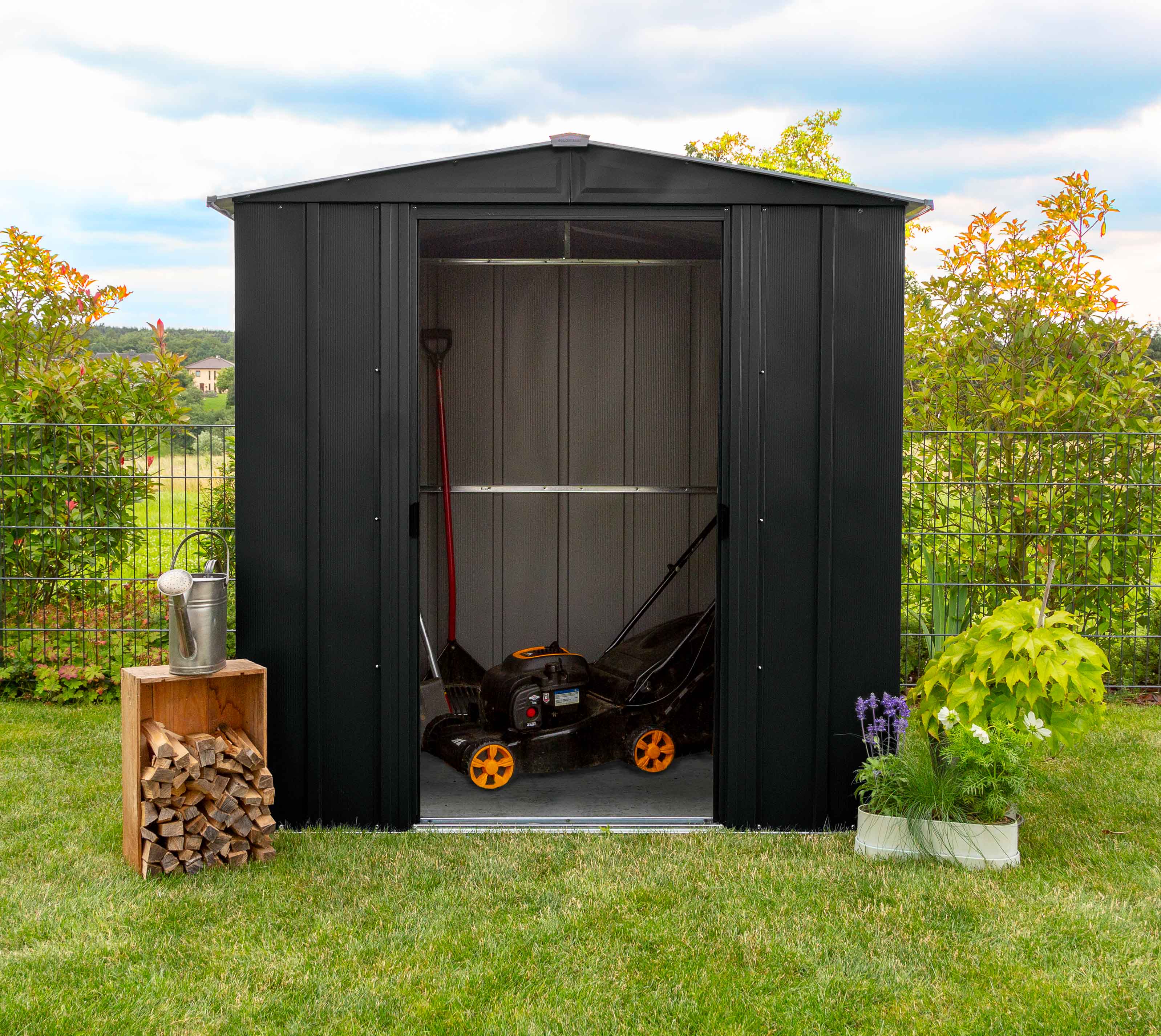 Spacemaker Metall | Gerätehaus 188x194x201 | mygardenhome cm Onyx | Schwarz 66