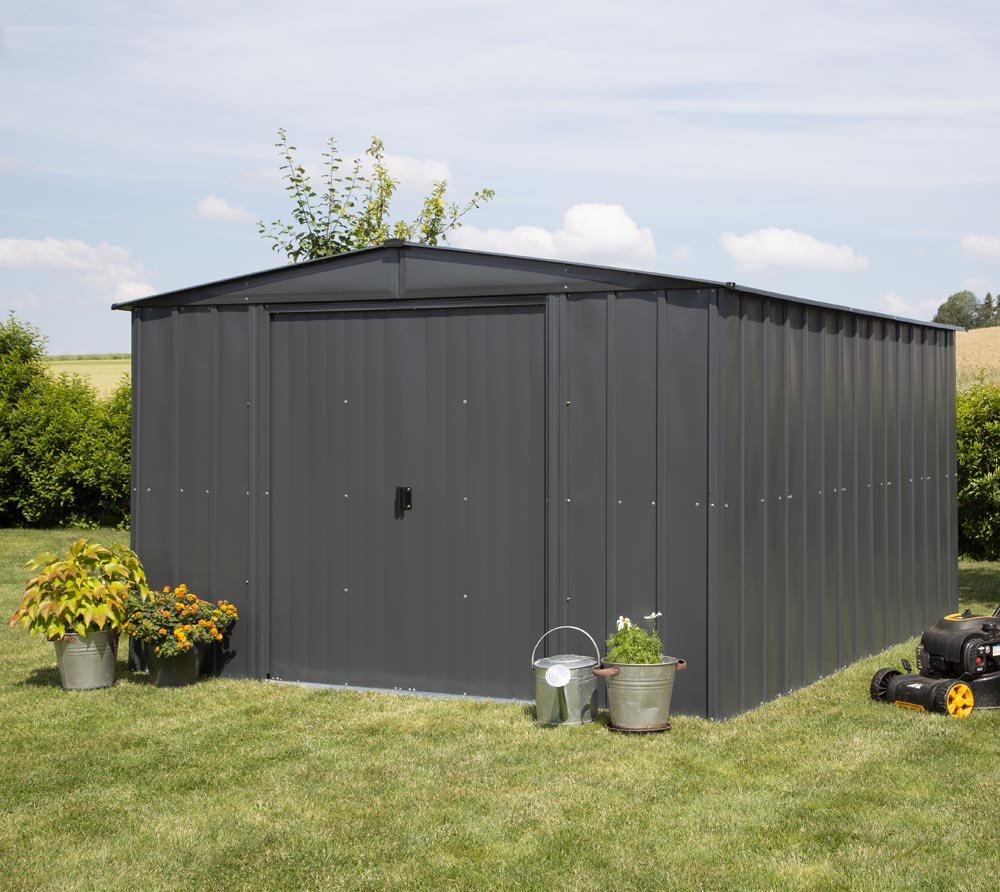 Spacemaker Metall Gerätehaus 1012 | Grau | 370x313x198 cm | mygardenhome