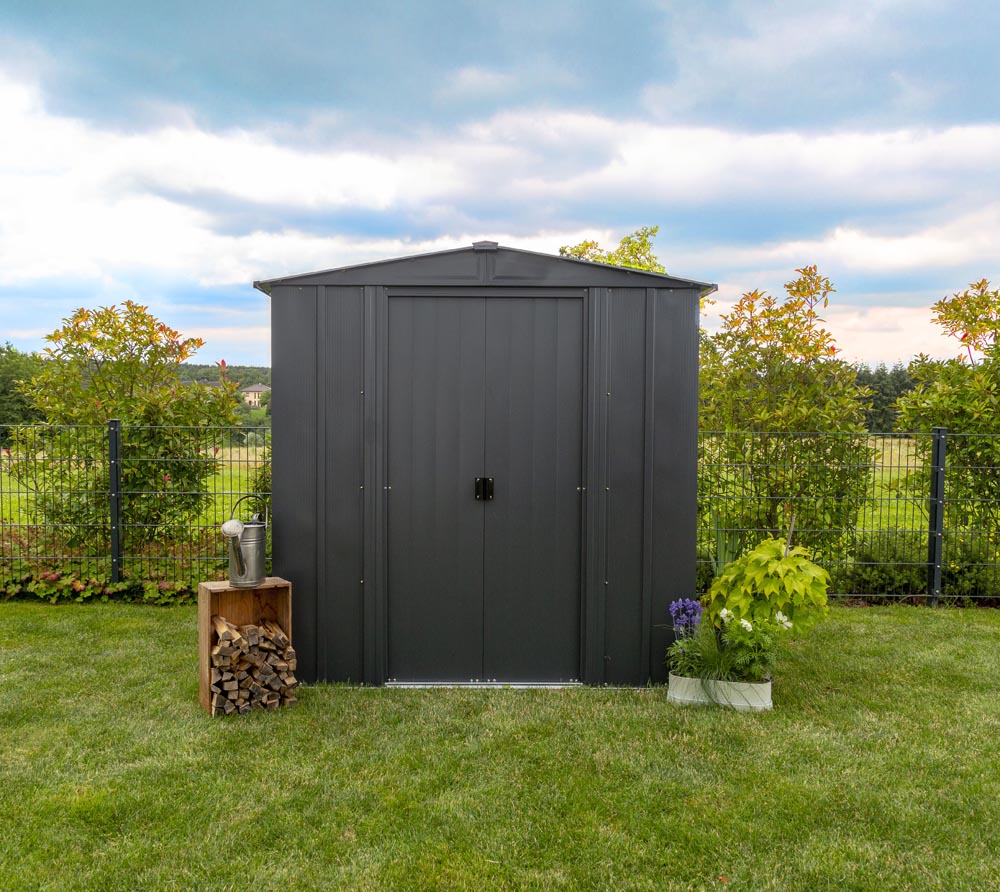 Spacemaker Metallgeratehaus 6x6 Grau 194x188 Cm Mygardenhome
