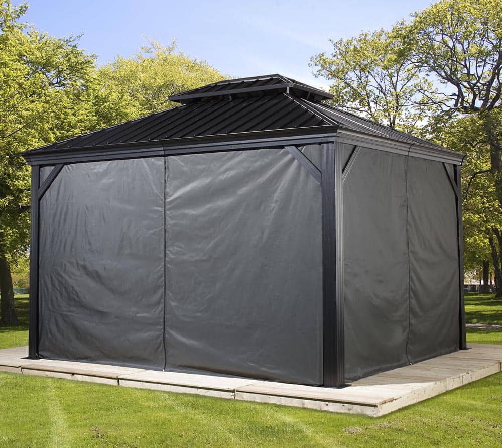 Sojag Pavillon Messina 12x16 Vorhange Seitenteile Dunkelgrau
