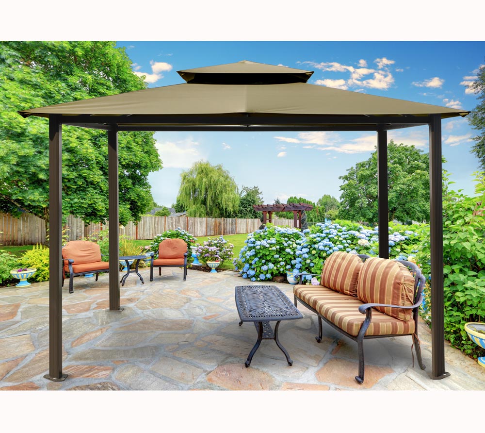Paragon Outdoor Aluminium Pavillon Kingsbury 11x14 Sand 330x450 Cm