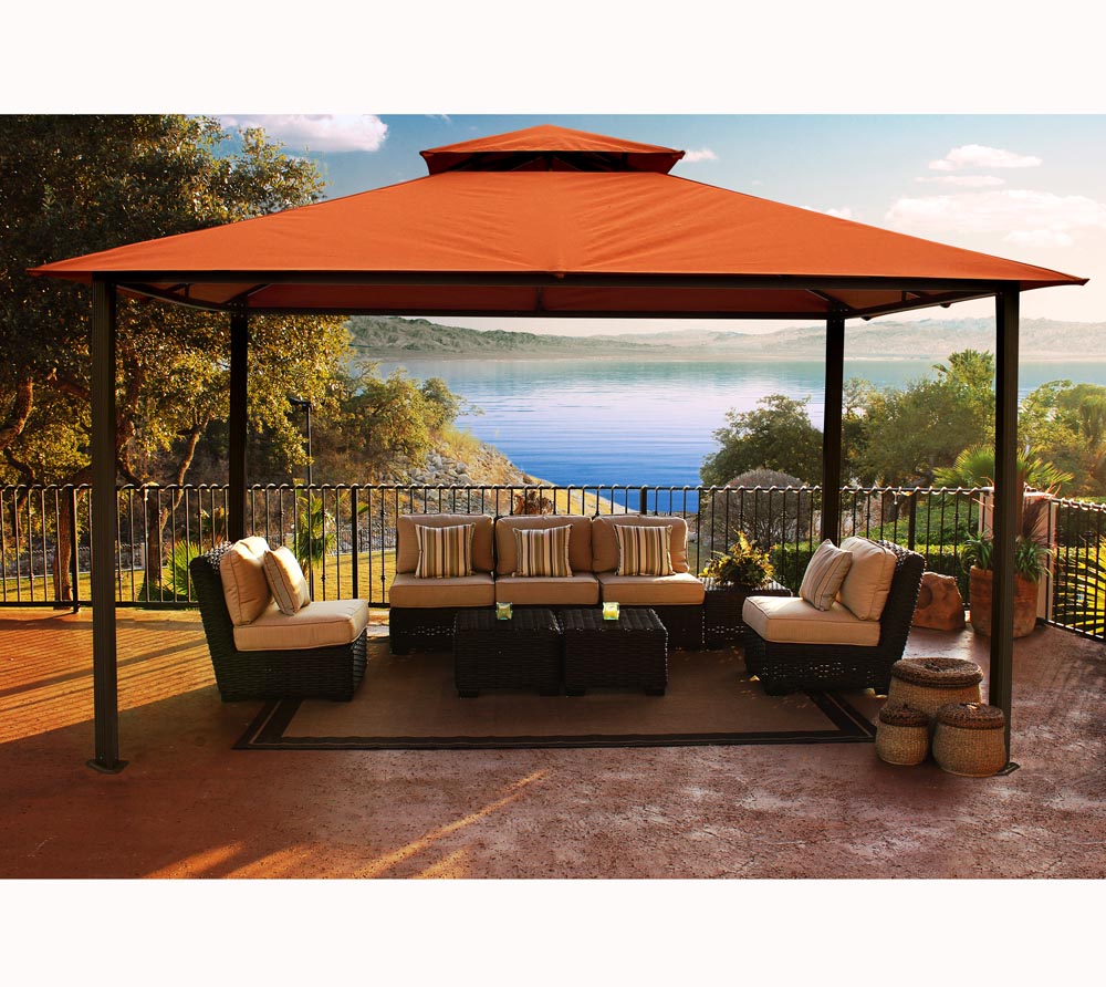 Paragon Outdoor Aluminium Pavillon Kingsbury 11x14 Rost 330x450 Cm