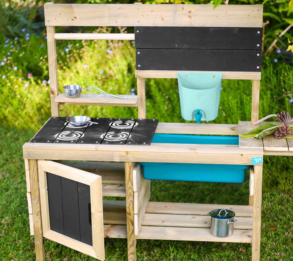 Tp Toys Spielkuche Deluxe Outdoorkuche Matschkuche Mit Zubehor 43x128x108 Cm Mygardenhome