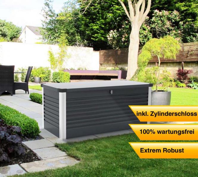 Trimetals Kissenbox XXL, Gartenbox XXL 850l Anthrazit mygardenhome