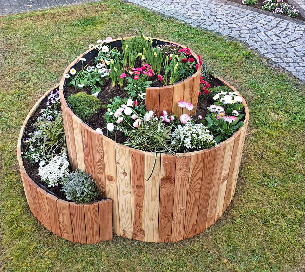Westmann Kräuterschnecke Kräuterspirale Kräuterbeet Lärchenholz 600x100