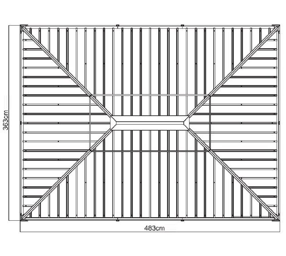 Sojag Aluminium Pavillon Messina 1216 inkl. Moskitonetz | Anthrazit |  363x483x307 cm | mygardenhome