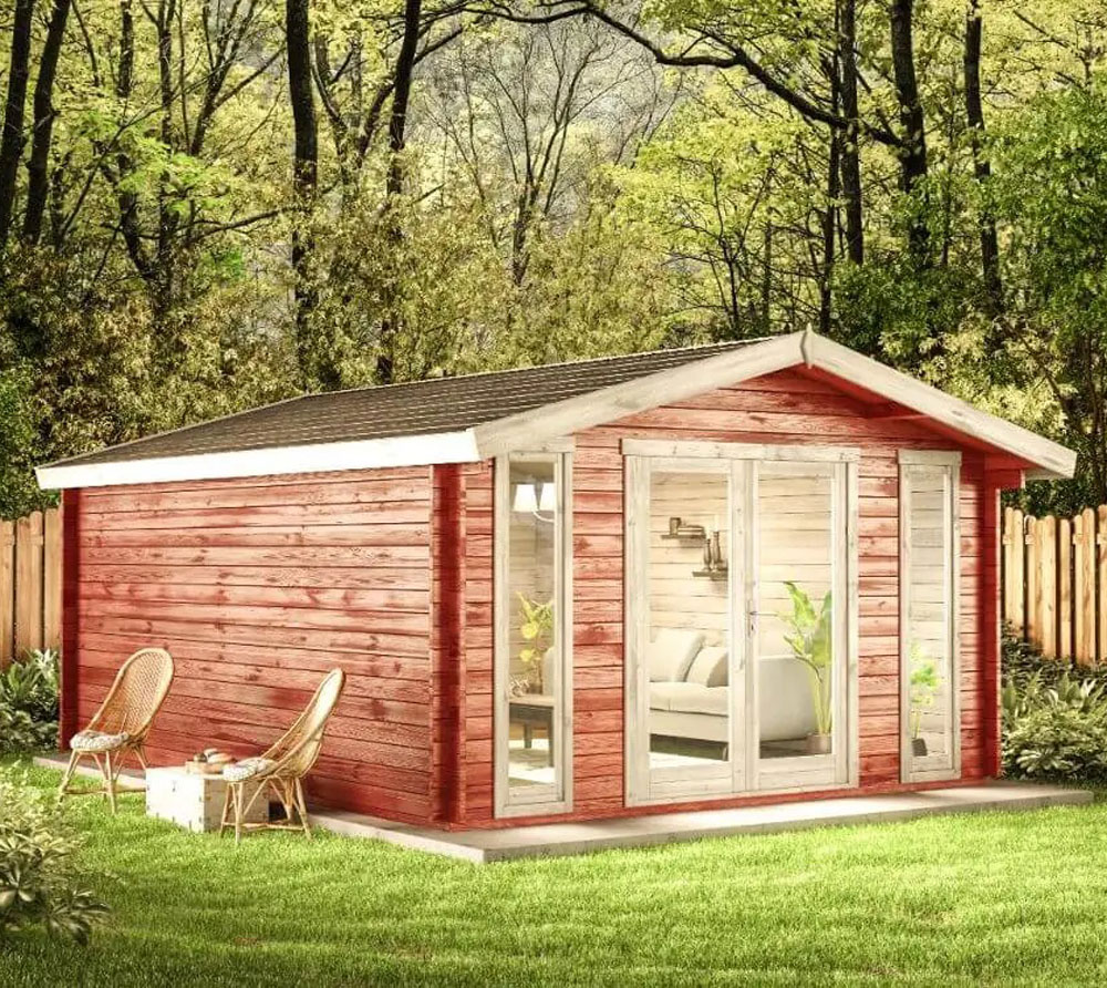 Alpholz Holz Gartenhaus Mirko Modern Natur 350x400x245 cm mygardenhome