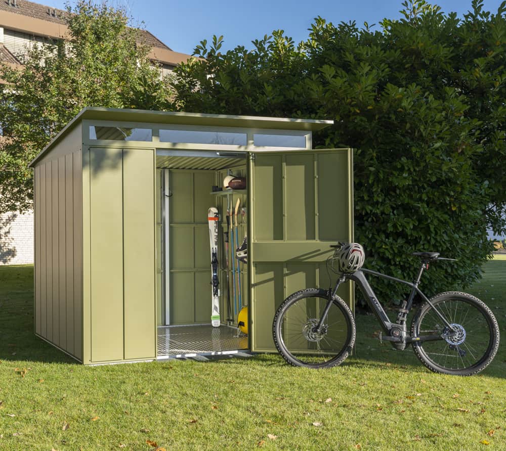 Hörmann Metall Gerätehaus Berry Modern Pultdach 245x309x232 cm