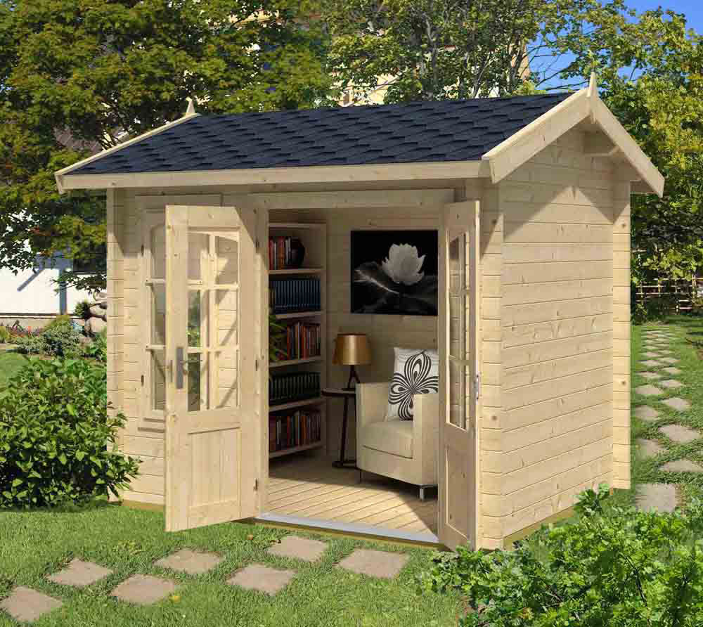 Lasita Maja Gartenhaus Alex Mini Holzhaus 3x2,5m 44mm Natur mygardenhome