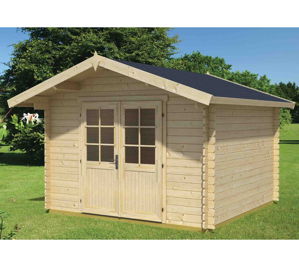Lasita Maja Gartenhaus Cyprus 2D Holzhaus 3x3m 18mm Natur mygardenhome
