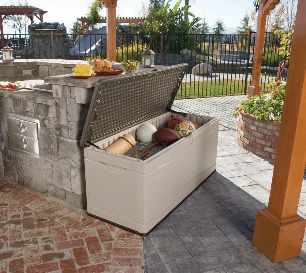 Lifetime XXL Kissenbox, Gartenbox 495l Anthrazit/Grau mygardenhome