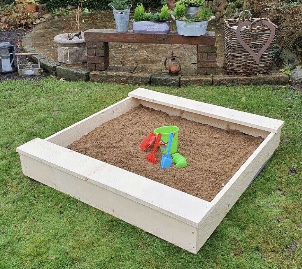 Westmann Holz Sandkasten Hercules Natur 130x130x20 cm mygardenhome