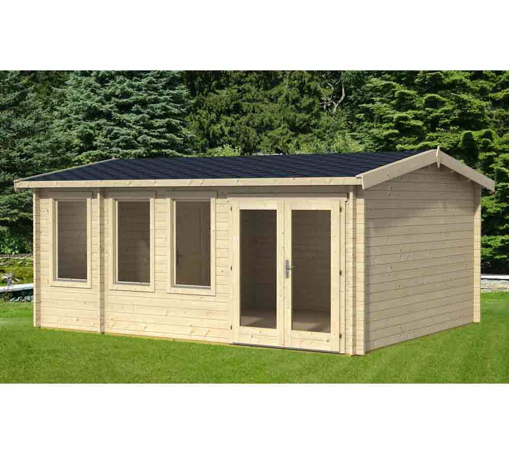 Lasita Maja Gartenhaus Anguilla Holzhaus 4x5m 40mm Natur mygardenhome
