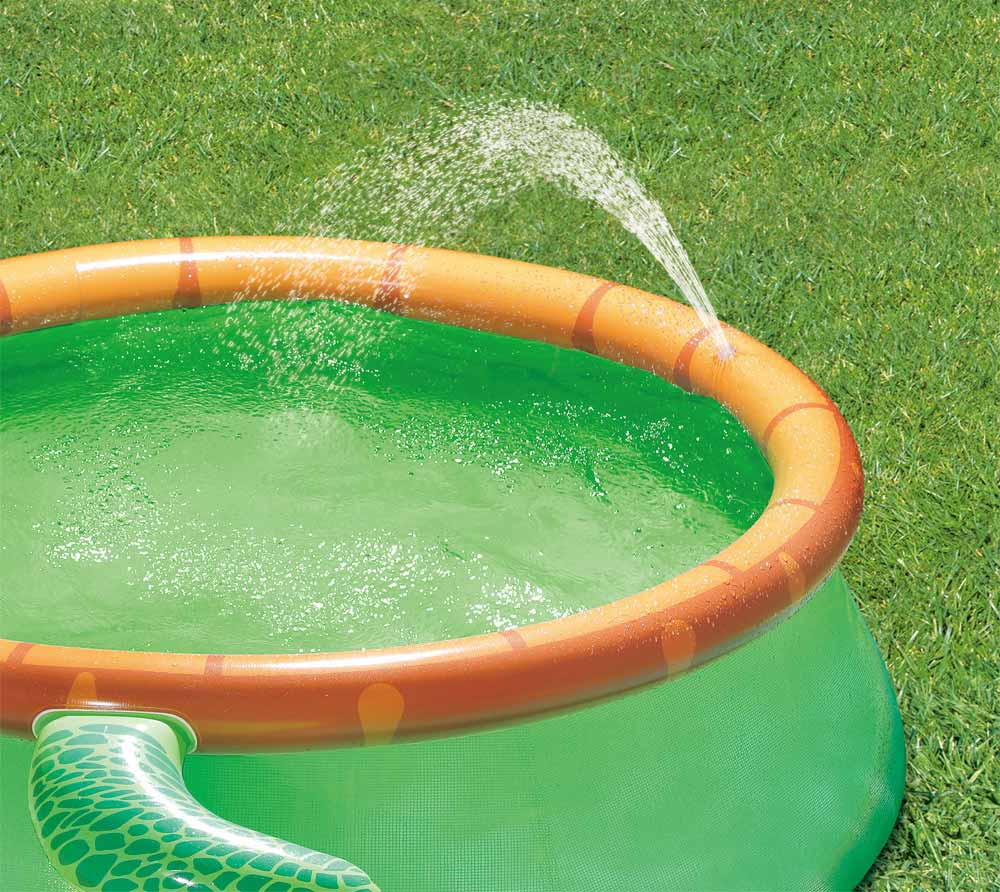 Summer Waves Planschbecken Schildkröte Grün mit Wasserfontäne Ø183x51