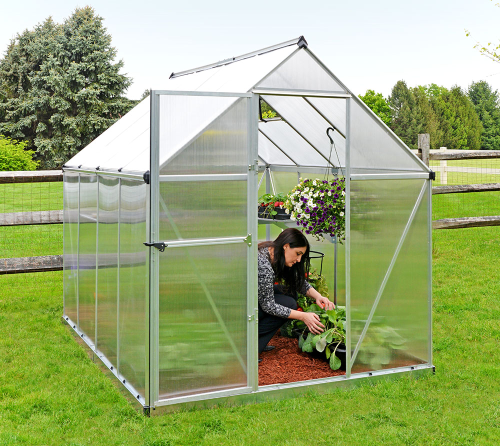 Palram Canopia Aluminium Gewächshaus Mythos 68 Silber 247x185x208