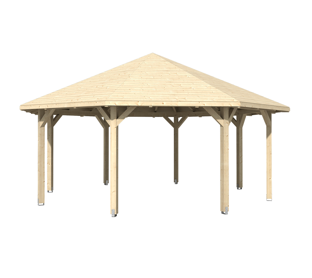 Skan Holz Holz Pavillon Nice 4 Natur 630x630x365 cm mygardenhome