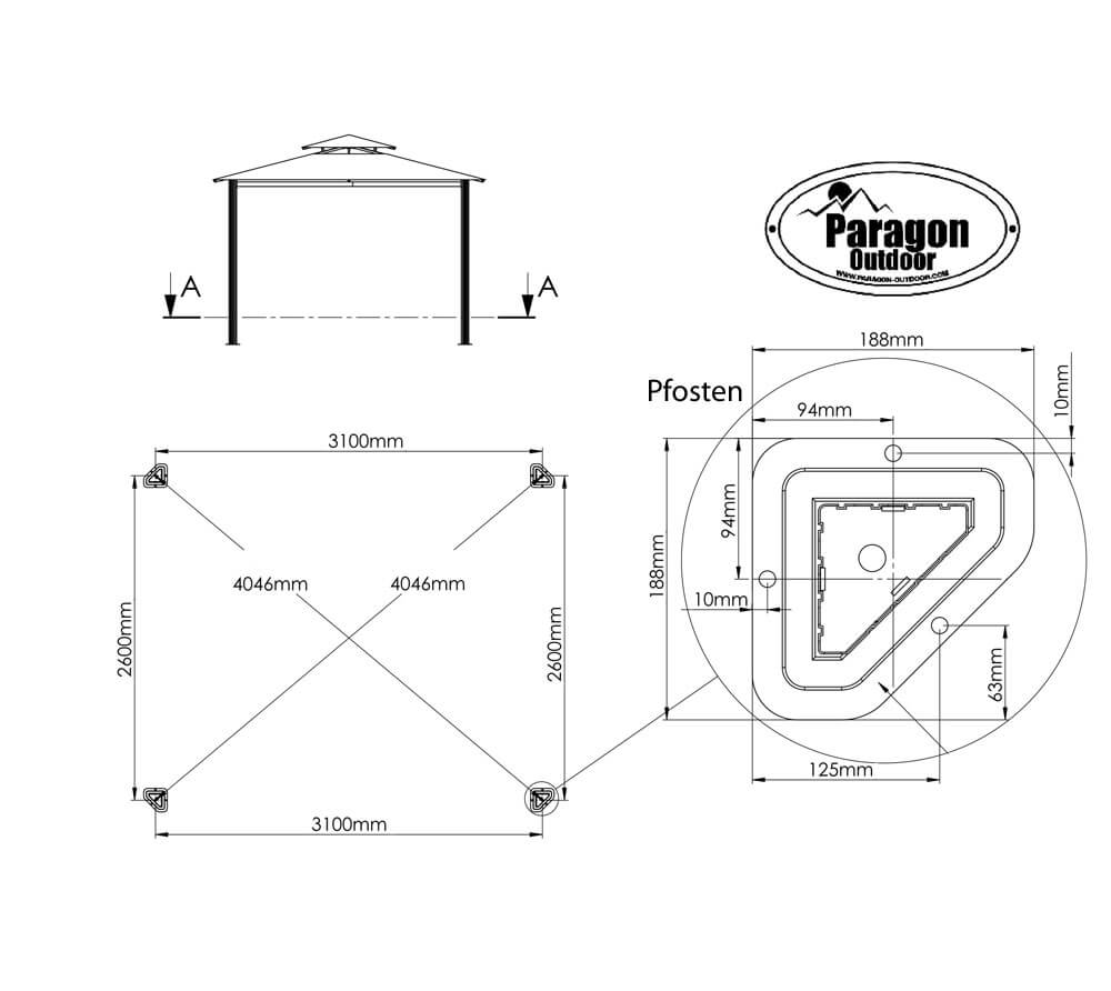 Paragon Outdoor Aluminium Pavillon Barcelona sand 10x12 ...