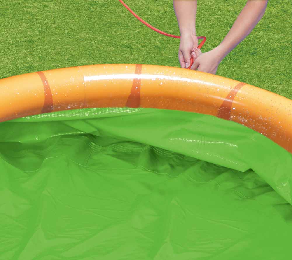 Summer Waves Planschbecken Schildkröte Grün mit Wasserfontäne Ø183x51