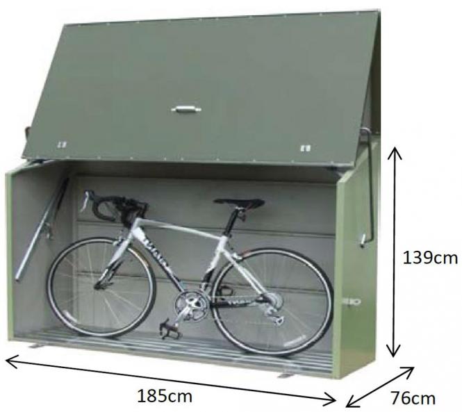 Trimetals Fahrradbox, Gerätebox, Aufbewahrungsbox Sesame Grün
