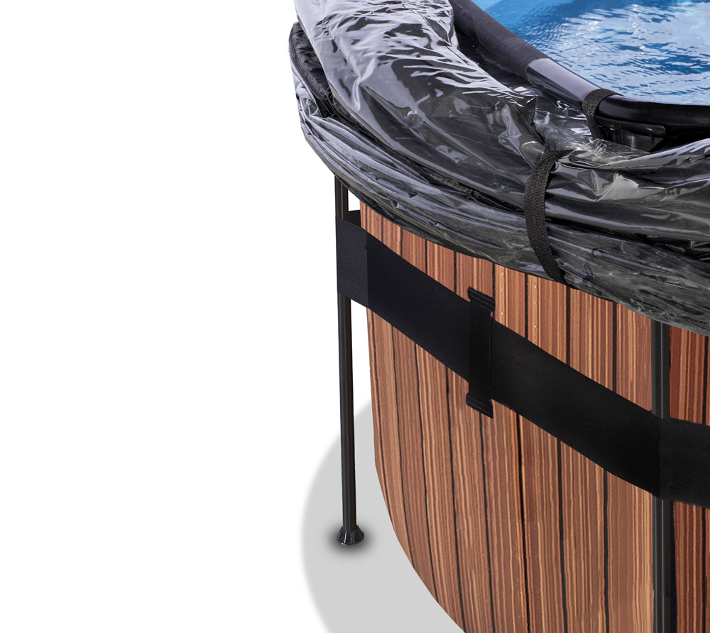 Exit aufstellpool framepool mit dach braun 450x122 cm mygardenhome