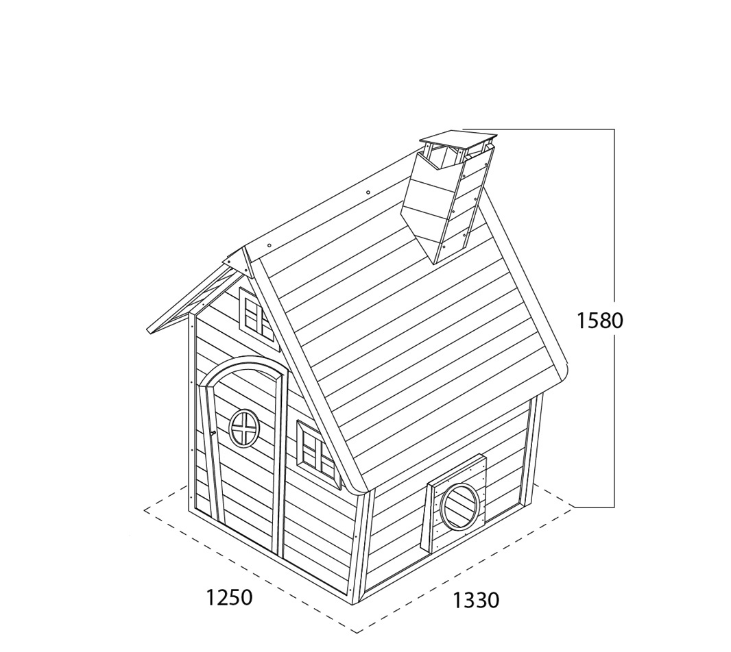 EXIT Kinderspielhaus Fantasia 100 Grün inkl. Fenster und Schornstein