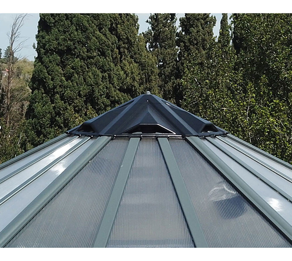 Palram - Canopia Aluminium Gewächshaus Oasis grau Ø363 cm | mygardenhome