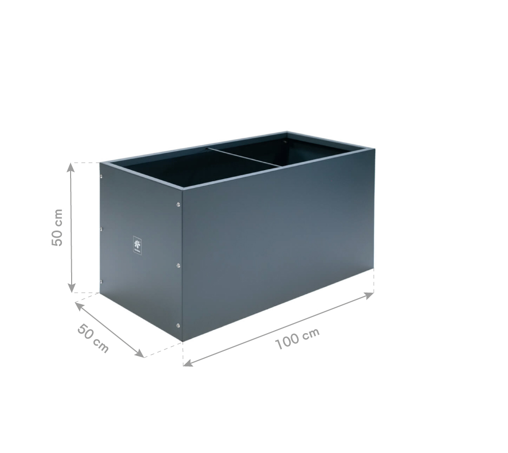 Herstera Garden Metall Pflanzkübel Cube Anthrazit 100x50x50 cm