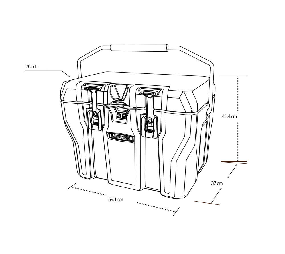 Lifetime Kunststoff Kühlbox | 33x55x41 | cm 26 Premium Grau | Liter mygardenhome